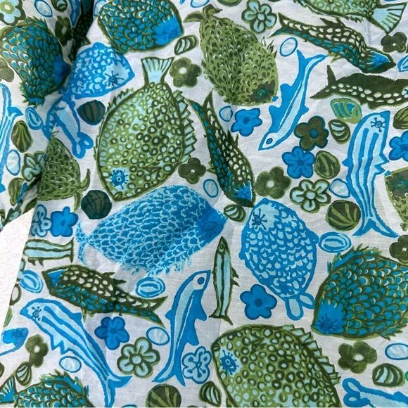 Anthropologie Vanessa Virginia Puget Fish Blouse Top Size 4 Small - Picture 7 of 8